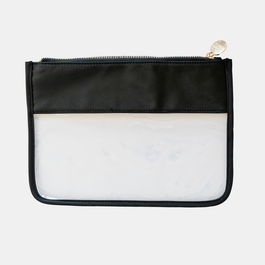 Black - Clear Makeup Pouch / Clear Cosmetic Case / Clear Travel Case
