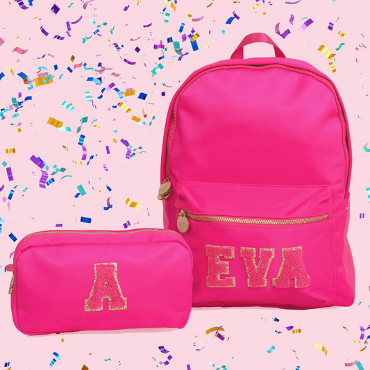 Classic Initial Backpack - Barbie Pink