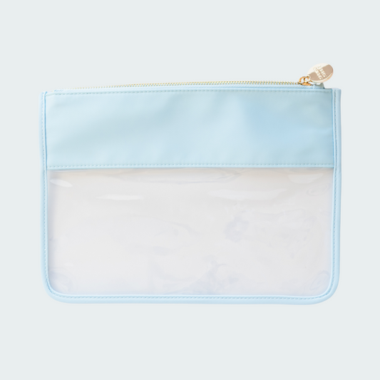 Ice Blue - Clear Makeup Pouch / Clear Cosmetic Case / Clear Travel Case