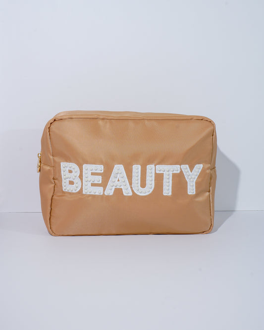 X-Large Caramel Beauty Makeup Bag, Cosmetics Bag and Travel Bag