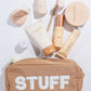 Large Caramel Stuff Makeup Bag, Cosmetics Bag and Travel Bag