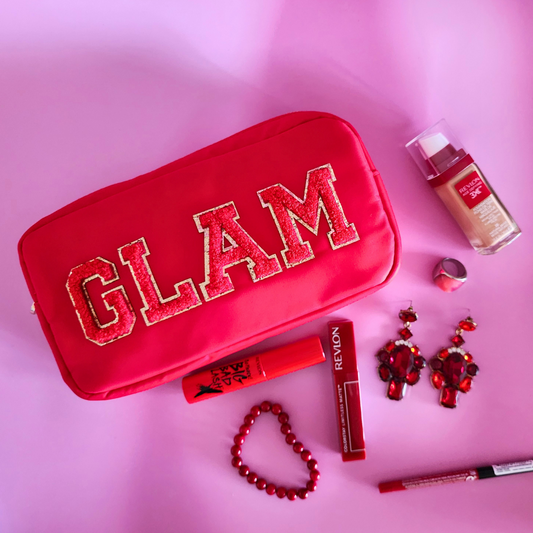 Scarlet Red Glam Makeup Bag