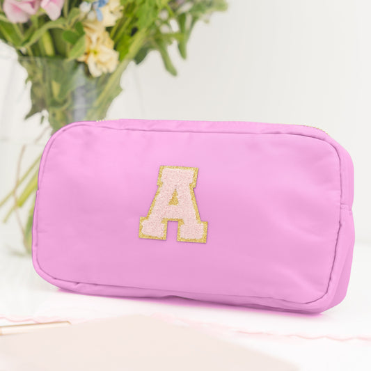 Ice Pink Nylon Makeup case / Cosmetics bag / Travel case