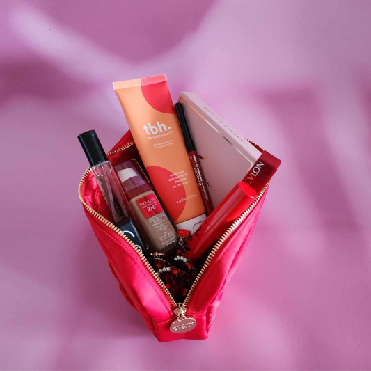Medium Red Glam Makeup Bag, Travel bag and Cosmetics bag